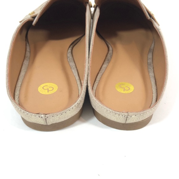*NWOB Dress Barn Gold Foil Loafer Milly Slide Flat - Picture 4 of 4
